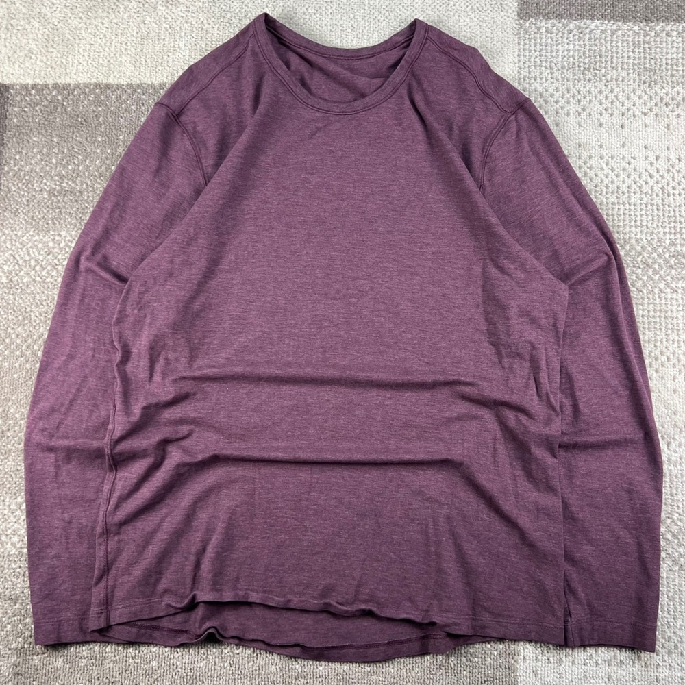 Lululemon Mens Metal Vent Tech Long Sleeve Shirt Heathered Purple Maroon Size L